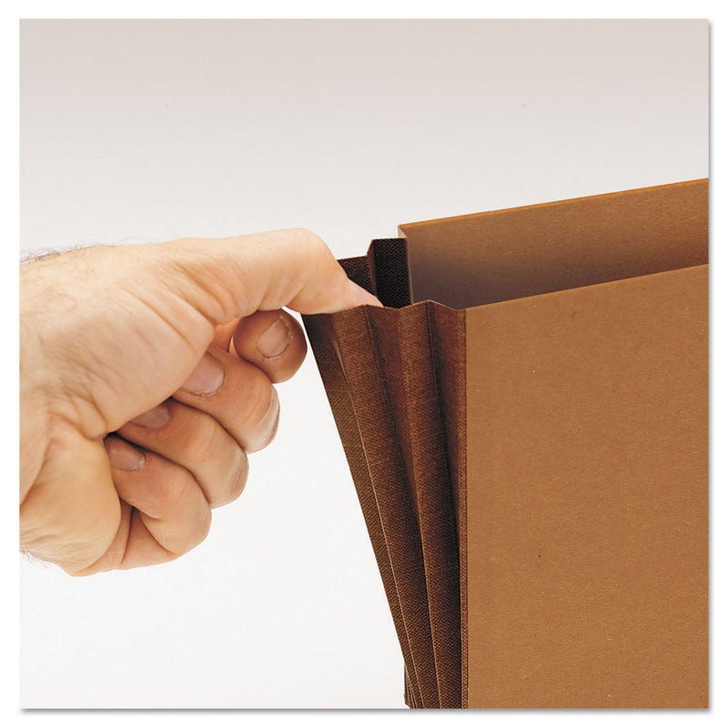 Smead End Tab Wallet, 5-1/4" Expansion, Flap and Cord Closure, Legal Size, Redrope, 10 per Box (71148) - Image 3